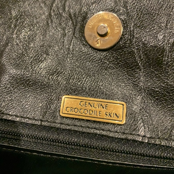 Black Crocodile Skin Shoulder Bag - Picture 7 of 9
